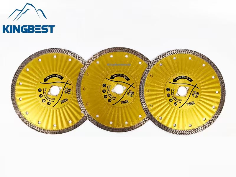 Super Thin Porcelain Tiles Cutting Disc Saw Blades Dry and Wet Cutting Yellow Color