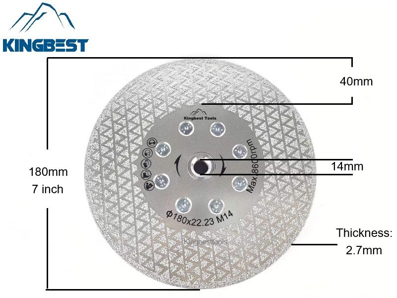 Brazed discs Universal Diamond Blades Dual Sides Star Blade with Flange M14
