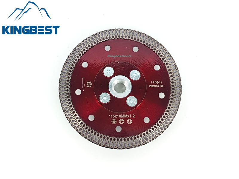 Red Diamond Cutting Blades with Flange for Marble Ceramic Turbo Saw Blade for Porcelain Sintered Stone Dekton Tile Cutting Disc