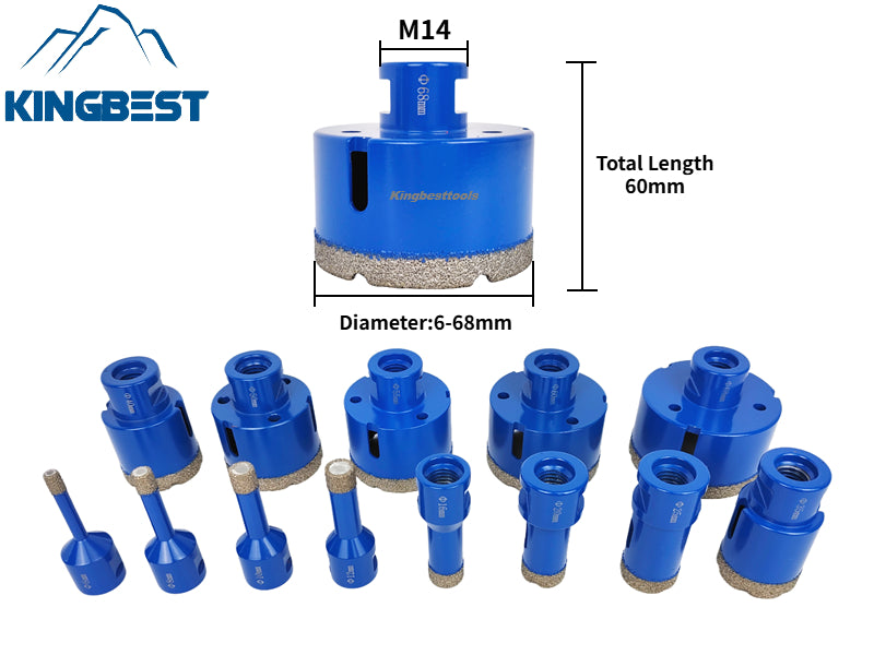 M14 Brazed Diamond Ordered Arrangement Drill Bit Hole Openers for Porcelain Dekton Tiles Ceramics Marble Granite