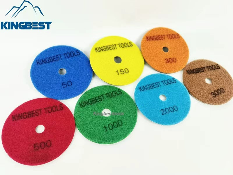 AA Quality Wet Polishing Pads 7 steps Sandpapers 4inch 100mm Diamond Polishing Pad Wet Use