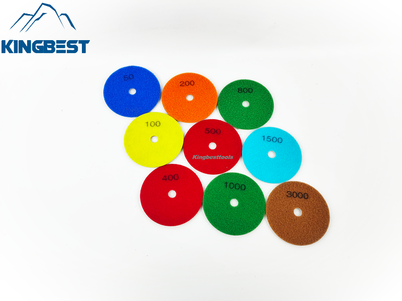 Rotary Wet Polishing Pads 9 steps Sandpapers 4inch 100mm Diamond  Polishing Pad Wet Use