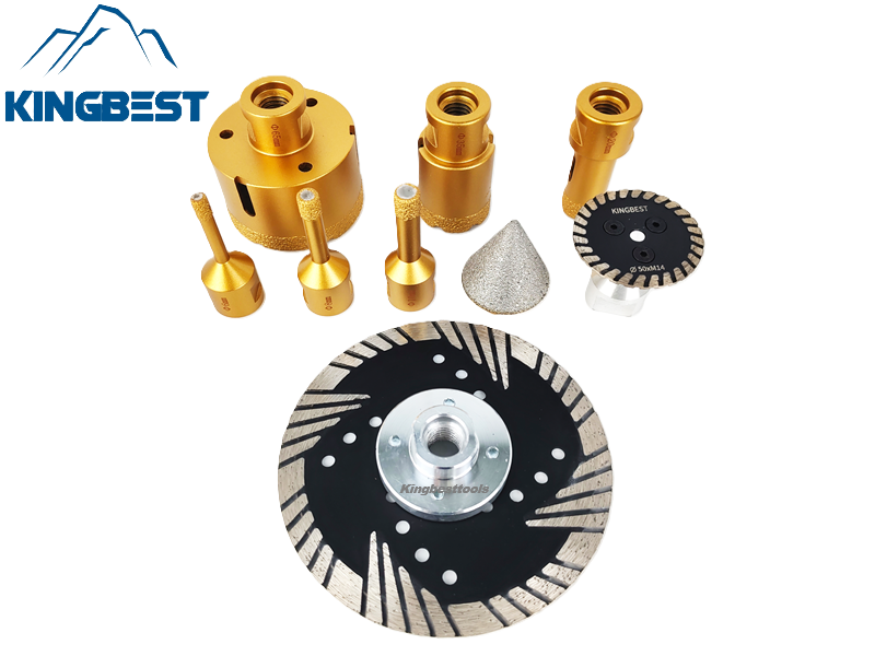 Drilling Bit set  Universal Diamond Bit Set Cutting Grinding and Drilling Kit with 9 pcs M14  Free Shipping