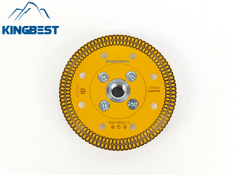 Yellow Diamond Cutting Blades with Flange for Marble Ceramic Turbo Saw Blade for Porcelain Sintered Stone Dekton Tile Cutting Disc