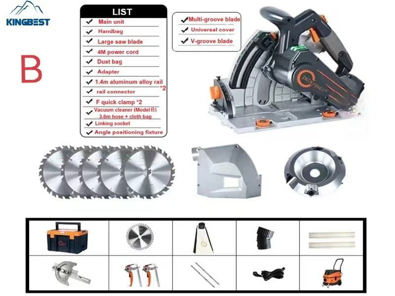 6-Speed Adjustment Brushless Track Saw for Wood and Plasterboard Orbital Woodworking Cutter Free shipping A01