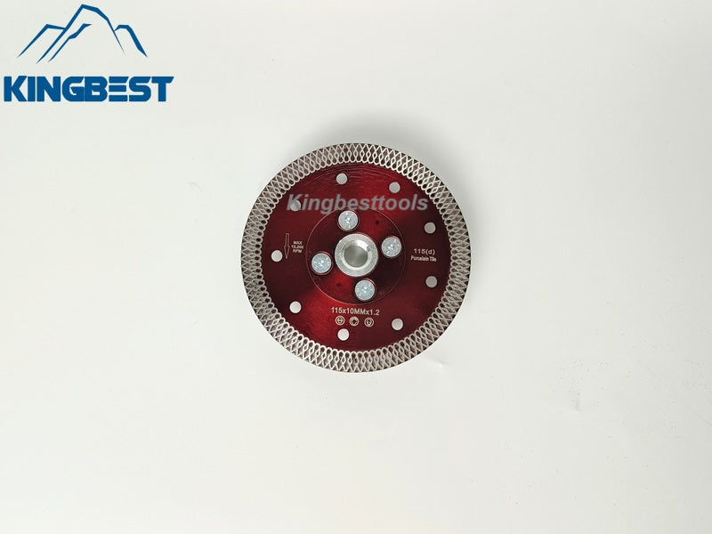 Red Diamond Cutting Blades with Flange for Marble Ceramic Turbo Saw Blade for Porcelain Sintered Stone Dekton Tile Cutting Disc