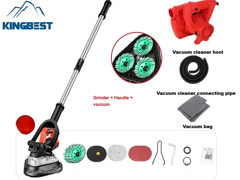 Promotion! 3-Head Floor Grinder Concrete Cement Floor Grinder Terrazzo Grinding polisher Six-Speed Dust-free Machine for Floor Renovation Grinder Free Shipping