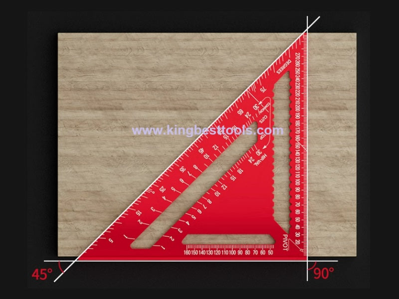 12inch Multifunctional Aluminum Triangle Ruler 90 Degree Right Angle Ruler 45 Degree Angle Ruler High Precision