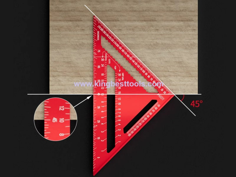 12inch Multifunctional Aluminum Triangle Ruler 90 Degree Right Angle Ruler 45 Degree Angle Ruler High Precision