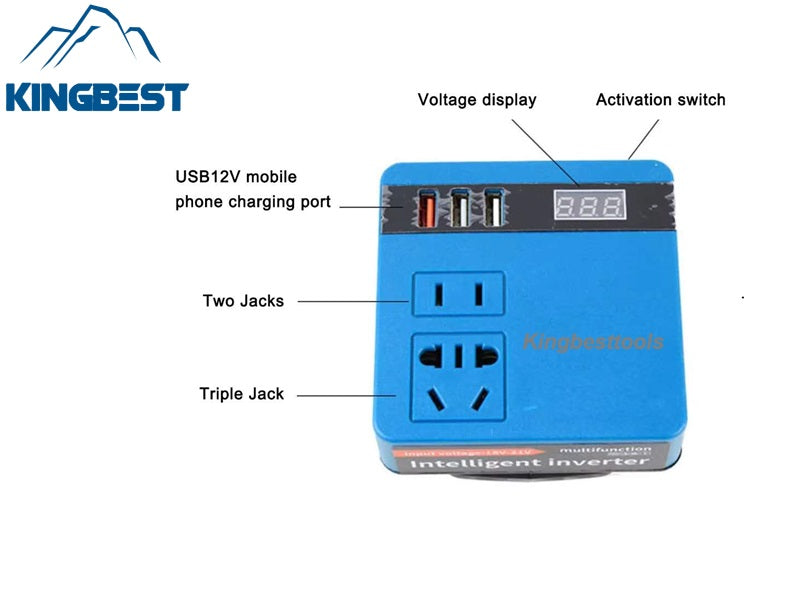 220v Multifunction Intelligent Lithium Battery  Inverter Outdoor Work Converter For Dewalt/Makita/Milwaukee with Voltage Display-Free Shipping