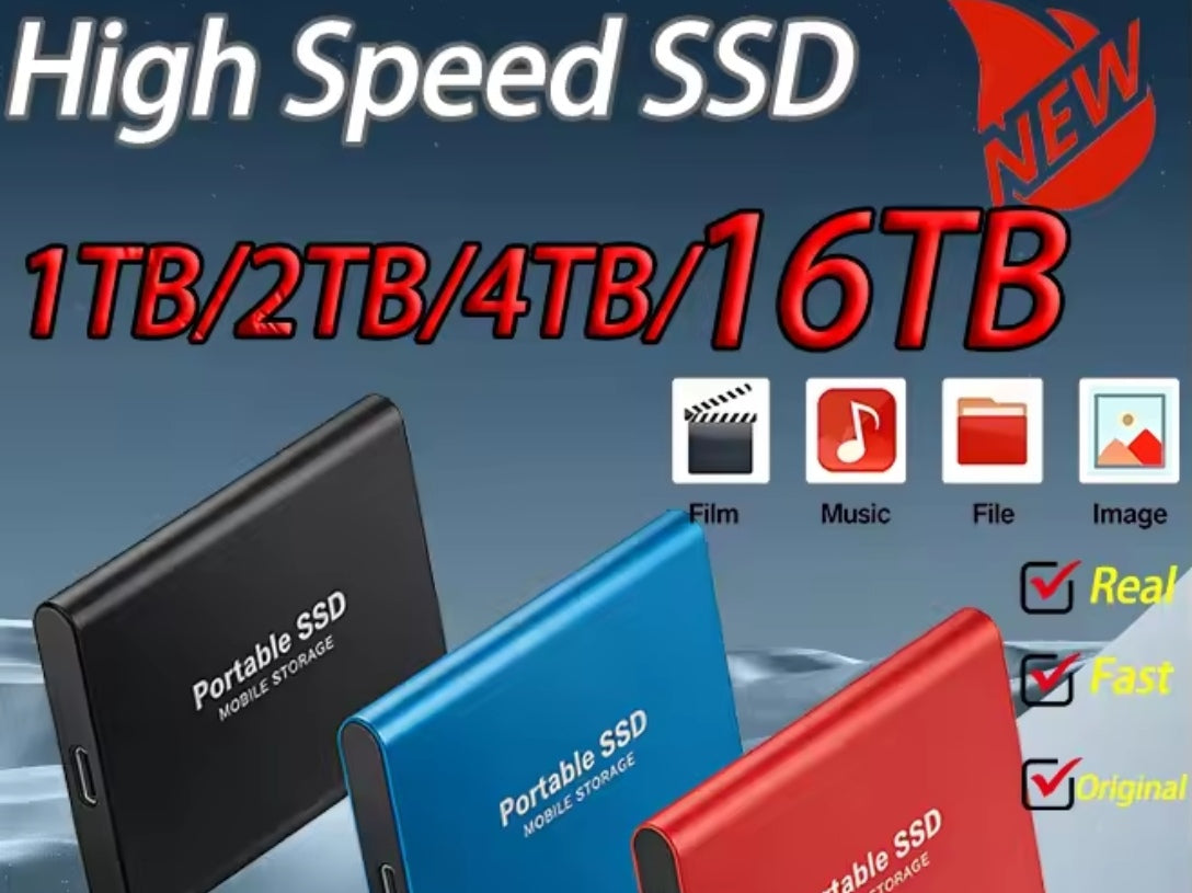 Portable Storage Mobile Storage Portable SSD External Hard Drive High Speed Solid Disk for All Devices Free Shipping