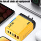 5 in 1 GaN USD Type C Desktop Charger 240W Fast Charger Phone Adapter 10A Type C Cable for Iphone Samsung US Plug Charger Free Shipping