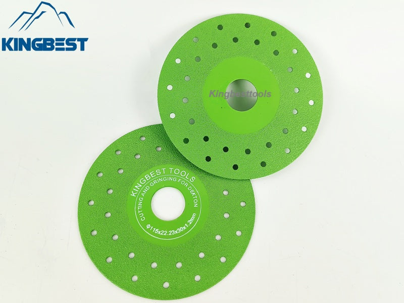 Multi-hole Design Green Cutting Disc For Dekton Porcelain Sintered Stone Super Thin Saw Blade 5"/115mmx22.23mm