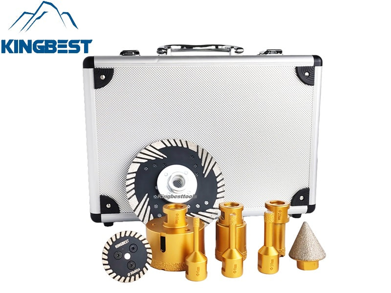Drilling Bit set  Universal Diamond Bit Set Cutting Grinding and Drilling Kit with 9 pcs M14  Free Shipping