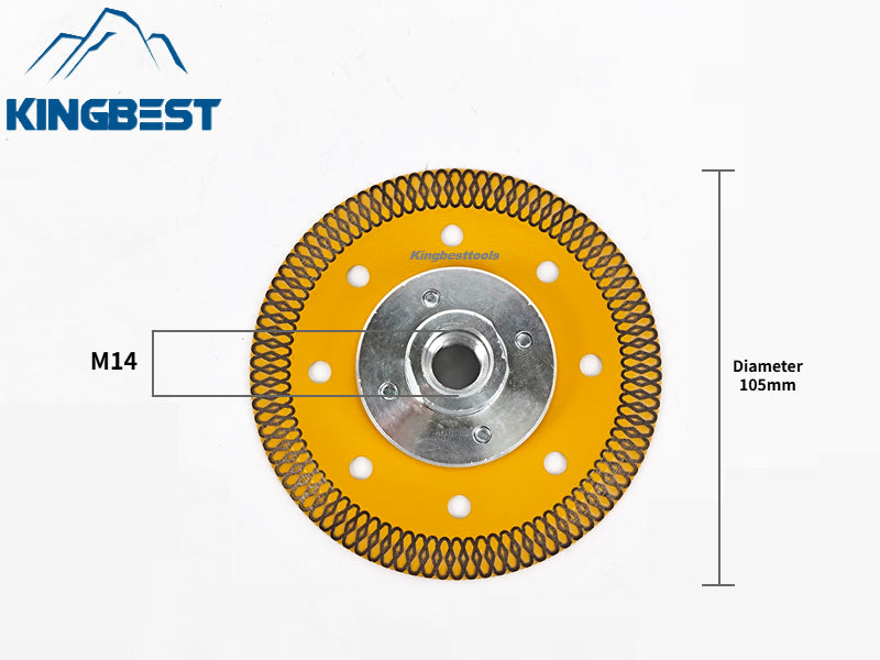 Yellow Diamond Cutting Blades with Flange for Marble Ceramic Turbo Saw Blade for Porcelain Sintered Stone Dekton Tile Cutting Disc
