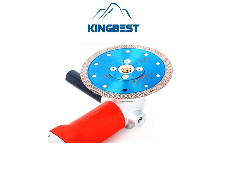 Blue Diamond Cutting Blades with Flange for Marble Ceramic Turbo Saw Blade for Porcelain Sintered Stone Dekton Tile Cutting Disc