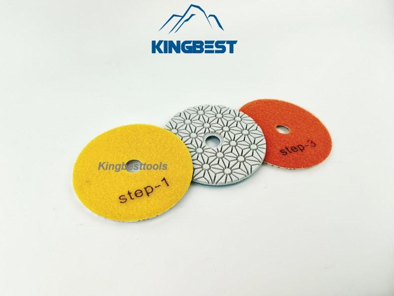 3pcs Wet Polishing Pads Diamond Wet Pads 80mm 100mm