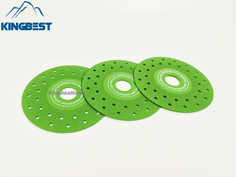 Multi-hole Design Green Cutting Disc For Dekton Porcelain Sintered Stone Super Thin Saw Blade 5"/115mmx22.23mm