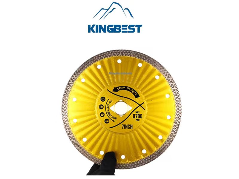 Super Thin Porcelain Tiles Cutting Disc Saw Blades Dry and Wet Cutting Yellow Color