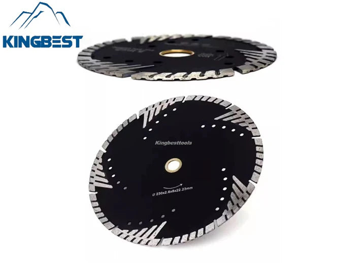 Diamond Blade with Slanted Protective Teeth for Cutting Hard Stone Straight Cutting Blades Slotting and Grinding Discs for Granite Stone