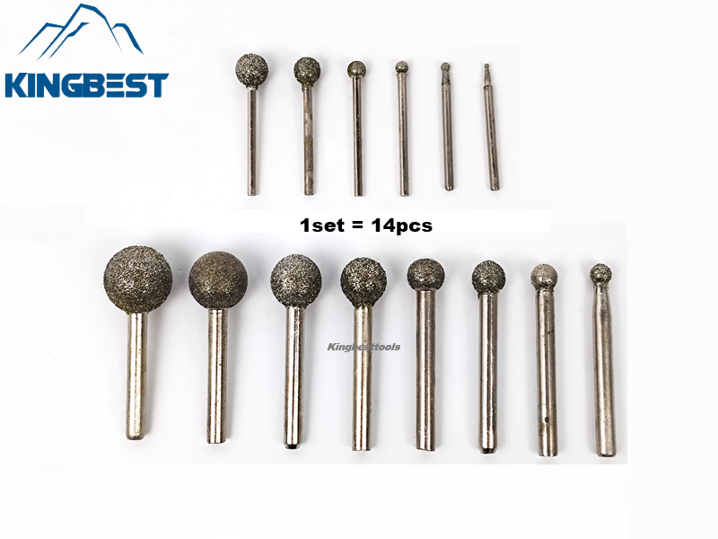 Ball Drill Bits Electroplated Bits  (1 Full Set a pack=14PCS) - Free Shipping