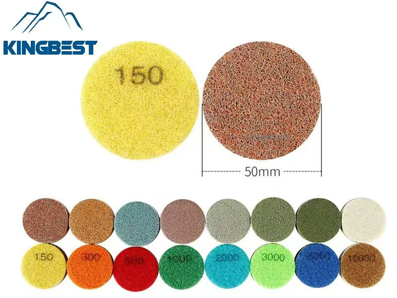 2 inch Wet Polishing Pads Sponge Pads Sandpapers For Granite Marble Quartz ~~Backer for free
