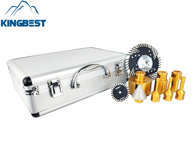 Drilling Bit set  Universal Diamond Bit Set Cutting Grinding and Drilling Kit with 9 pcs M14  Free Shipping