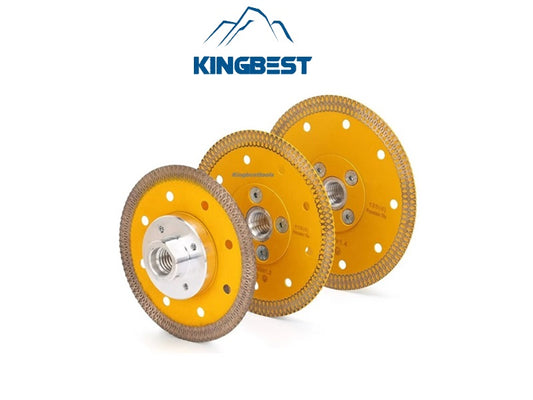 Yellow Diamond Cutting Blades with Flange for Marble Ceramic Turbo Saw Blade for Porcelain Sintered Stone Dekton Tile Cutting Disc