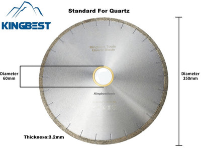 Diamond Big Saw Blades CNC Cutting Blades Stone Blades Standard and Silent Big Cutting Discs for Porcelain/Sintered Stone/Dekton/Marble/Granite/Quartz 14inch 350mm