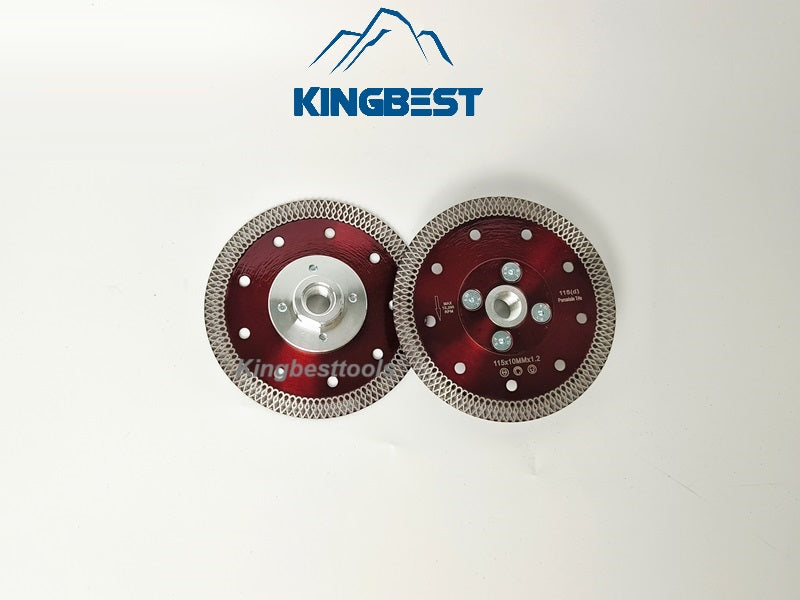 Red Diamond Cutting Blades with Flange for Marble Ceramic Turbo Saw Blade for Porcelain Sintered Stone Dekton Tile Cutting Disc