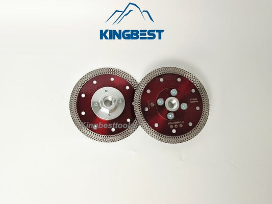 Red Diamond Cutting Blades with Flange for Marble Ceramic Turbo Saw Blade for Porcelain Sintered Stone Dekton Tile Cutting Disc