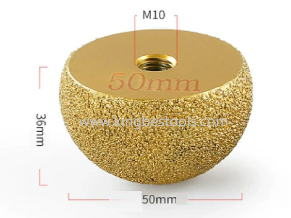 Diamond Vacuum Brazed Round Grinding Head Abrasive Tools For Stones Hemisphere Heads 30mm/40mm/50mm