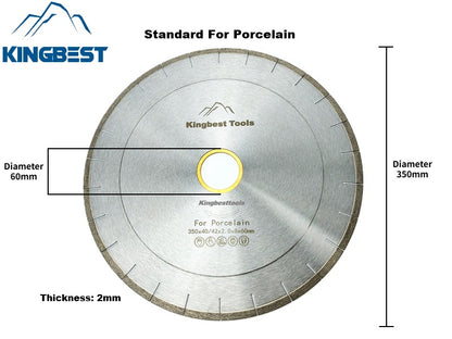 Diamond Big Saw Blades CNC Cutting Blades Stone Blades Standard and Silent Big Cutting Discs for Porcelain/Sintered Stone/Dekton/Marble/Granite/Quartz 14inch 350mm