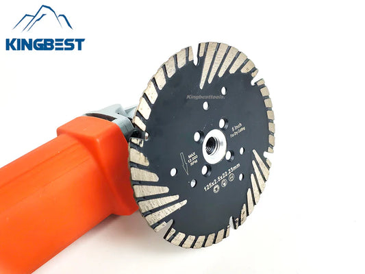 Diamond Blade with Slanted Protective Teeth for Cutting Hard Stone Straight Cutting Blades Slotting and Grinding Discs for Granite Stone
