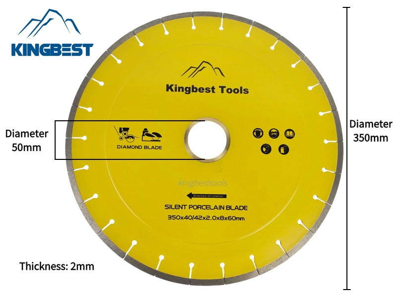 Diamond Big Saw Blades CNC Cutting Blades Stone Blades Standard and Silent Big Cutting Discs for Porcelain/Sintered Stone/Dekton/Marble/Granite/Quartz 14inch 350mm