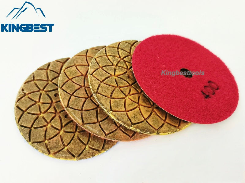 4"100mm Wet Diamond Polishing Pads Lotus-shaped Abrasive Pads