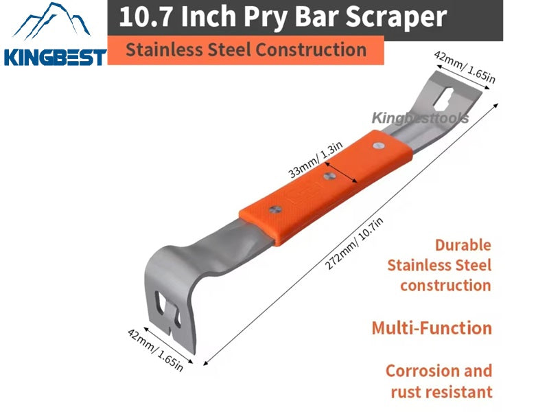 Promotion! Stainless Steel Crowbars Pry Bar Scraper Nail Puller Multi-Functional Scraper Free Shipping to US mainland only A01