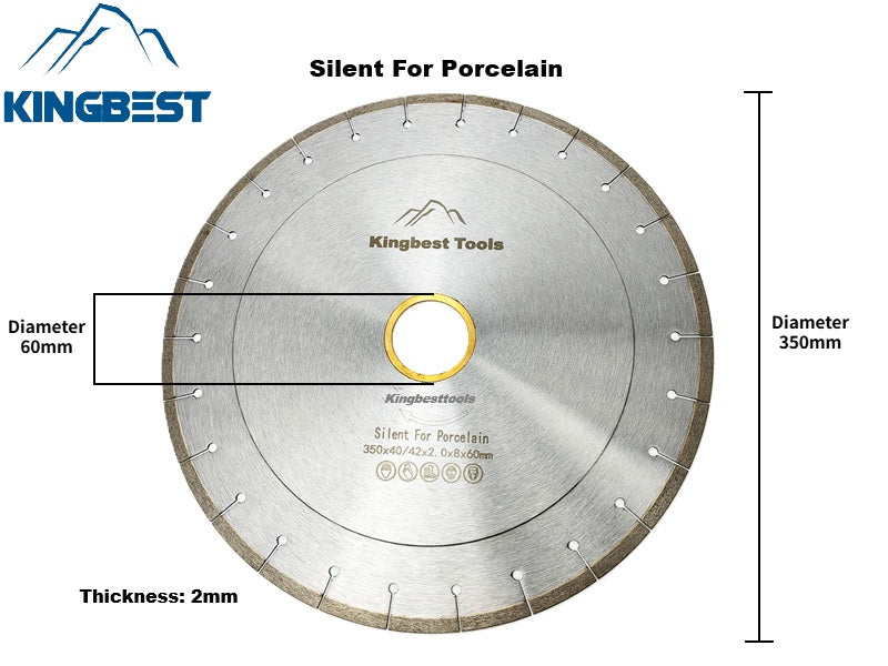 Diamond Big Saw Blades CNC Cutting Blades Stone Blades Standard and Silent Big Cutting Discs for Porcelain/Marble/Granite/Quartz 350mm