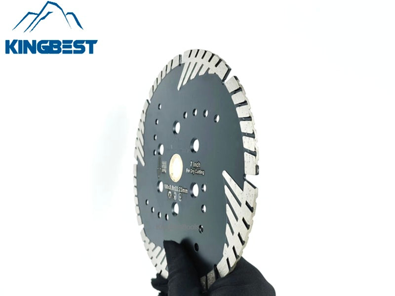 Diamond Blade with Slanted Protective Teeth for Cutting Hard Stone Straight Cutting Blades Slotting and Grinding Discs for Granite Stone