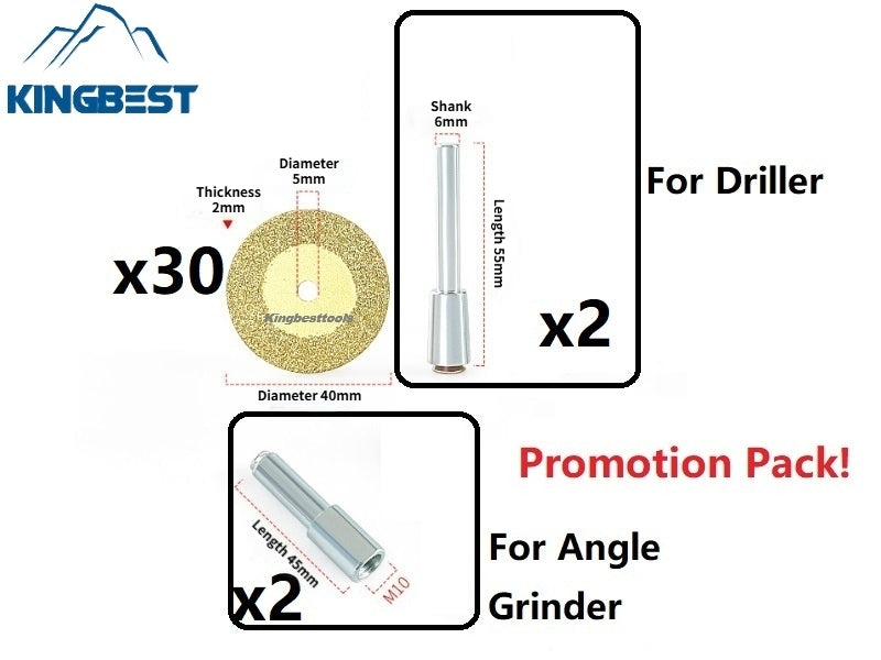 Golden Mini Cutting Blade Diameter 40mm (30pcs + 4rods = 1 pack) - Free Shipping