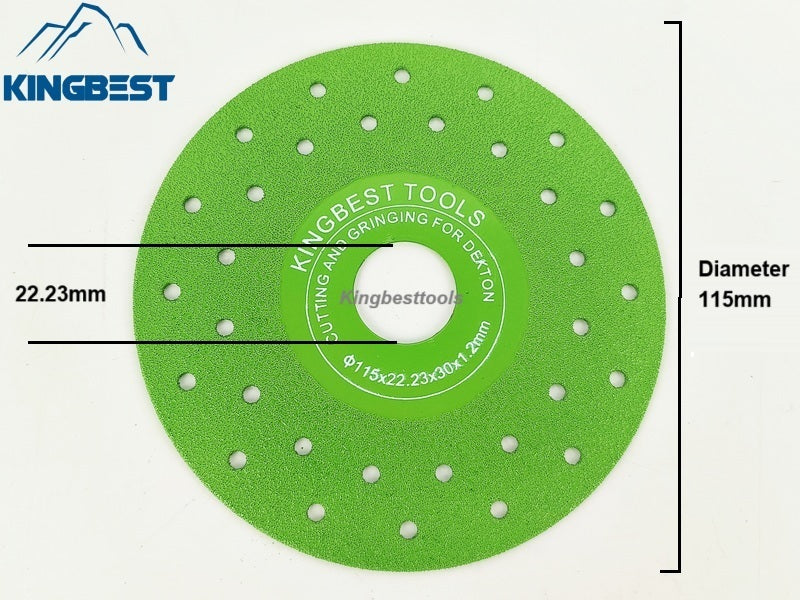 Multi-hole Design Green Cutting Disc For Dekton Porcelain Sintered Stone Super Thin Saw Blade 5"/115mmx22.23mm