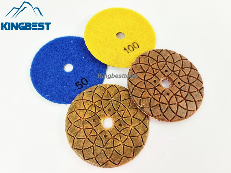 4"100mm Wet Diamond Polishing Pads Lotus-shaped Abrasive Pads