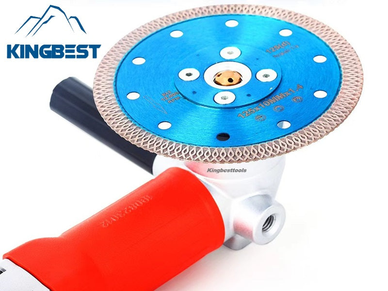 Blue Diamond Cutting Blades with Flange for Marble Ceramic Turbo Saw Blade for Porcelain Sintered Stone Dekton Tile Cutting Disc