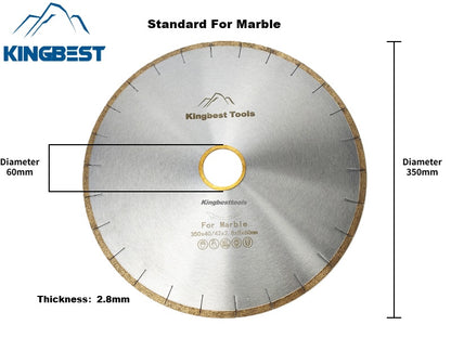 Diamond Big Saw Blades CNC Cutting Blades Stone Blades Standard and Silent Big Cutting Discs for Porcelain/Sintered Stone/Dekton/Marble/Granite/Quartz 14inch 350mm