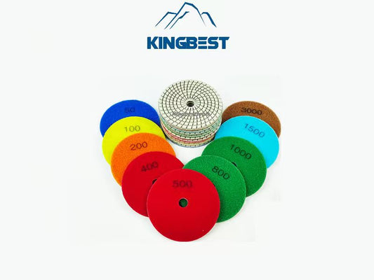 Rotary Wet Polishing Pads 9 steps Sandpapers 4inch 100mm Diamond  Polishing Pad Wet Use
