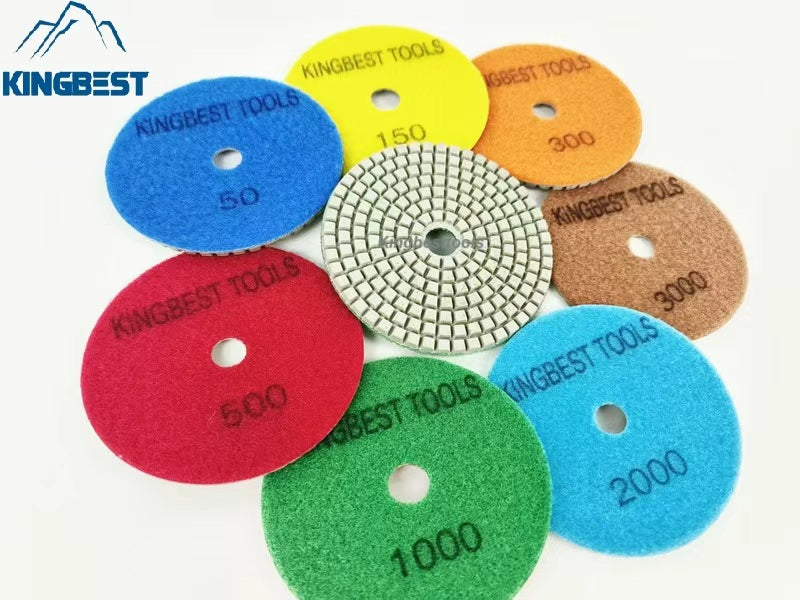 AA Quality Wet Polishing Pads 7 steps Sandpapers 4inch 100mm Diamond  Polishing Pad Wet Use