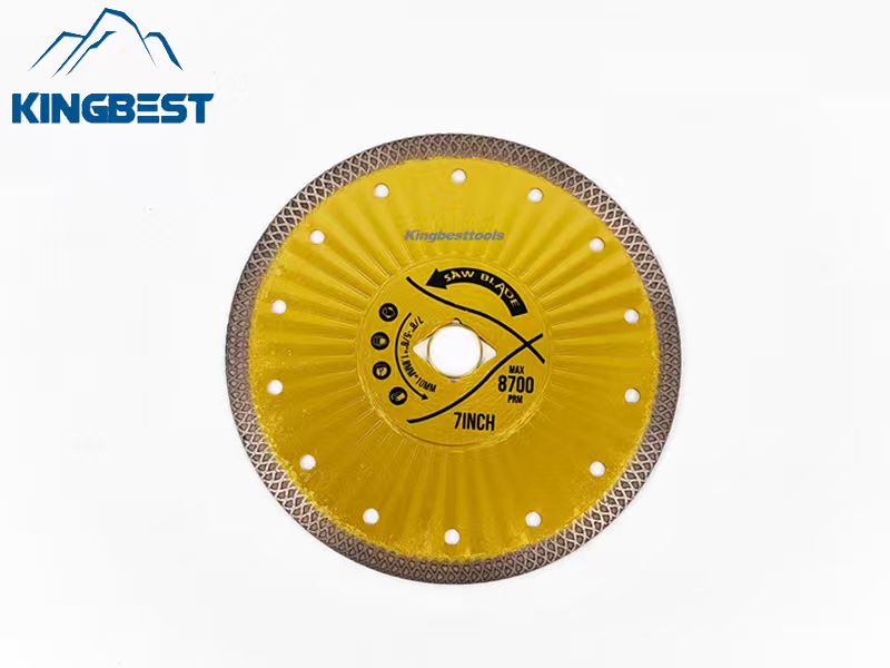 Super Thin Porcelain Tiles Cutting Disc Saw Blades Dry and Wet Cutting Yellow Color