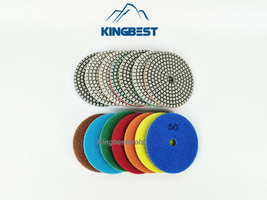 AA Quality Wet Polishing Pads 7 steps Sandpapers 4inch 100mm Diamond  Polishing Pad Wet Use