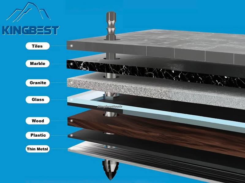 Universal Diamond Bits Super Hard Drill Bits Set for Stone Glass Tiles Wood and Metal