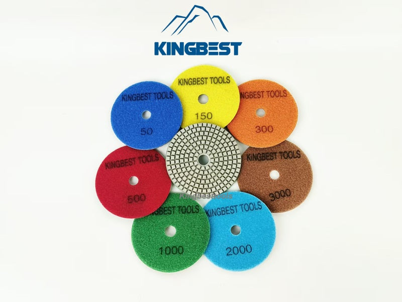 AA Quality Wet Polishing Pads 7 steps Sandpapers 4inch 100mm Diamond  Polishing Pad Wet Use